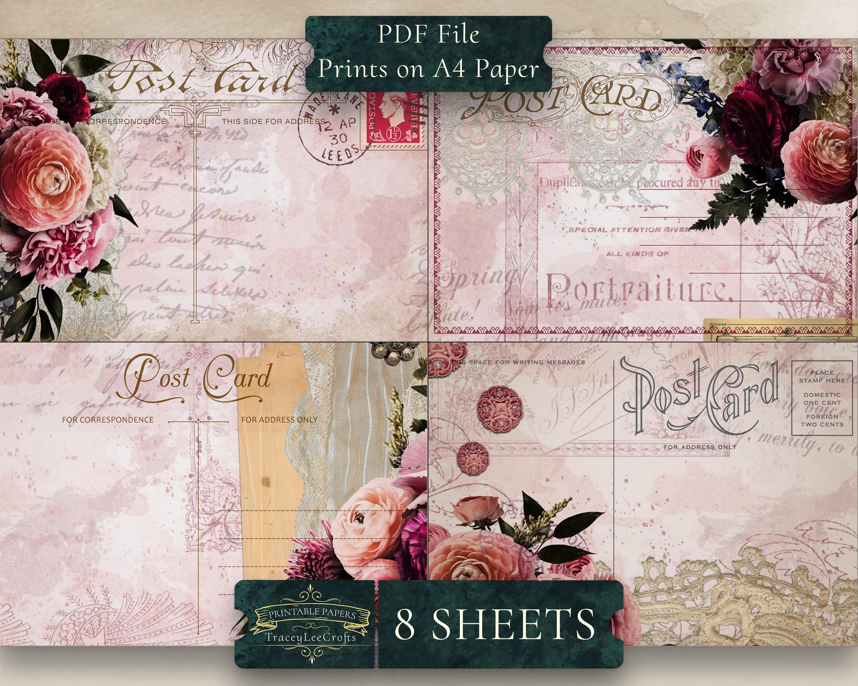 Victorian Vintage Floral Lace Ephemera Junk Journal Kit Printable ...