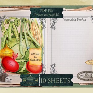 DIY Vegetable Garden Diary Printable, Junk Journal Kit, Veggie Digital ...
