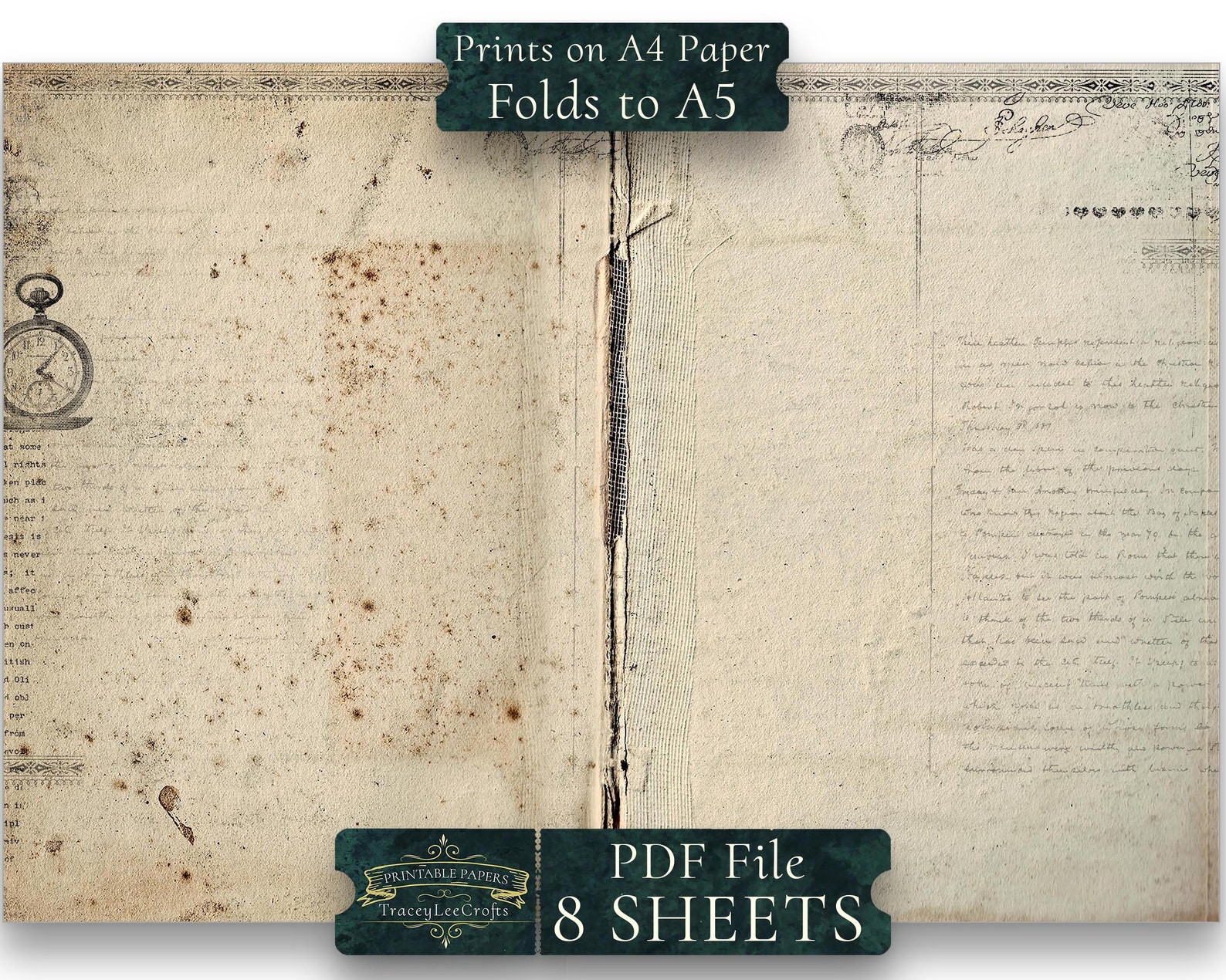 Printable Old Book Pages Vintage - Il 1588xN.3782511686 Jcgt 