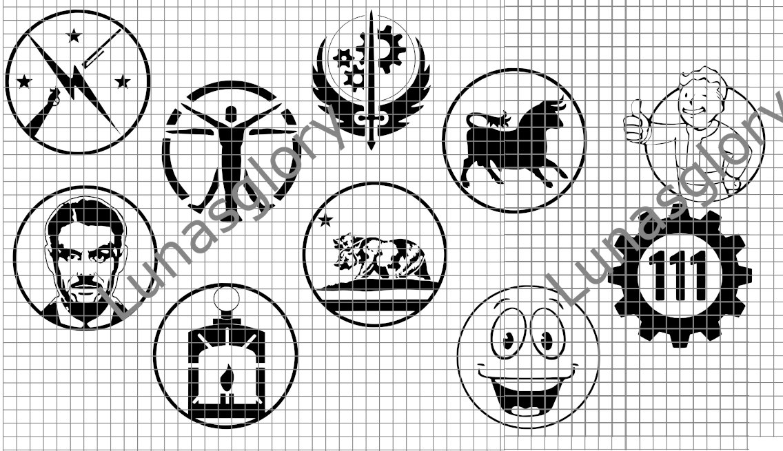Fallout Factions SVG vinyl Stencil and Decal File Digital Downloads (2 Files)