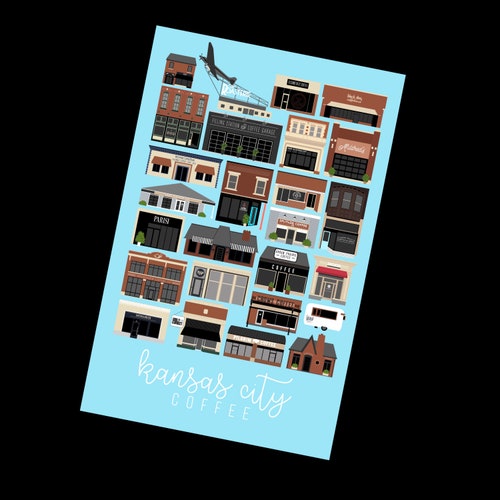 Kansas City Print Kansas City Skyline Poster Kansas City Etsy