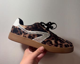 Rhinestone DV Voyage Leopard Print Sneaker