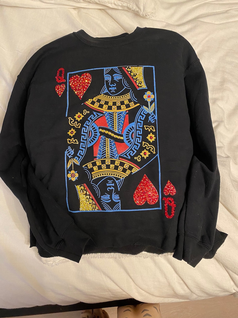 Queen of Hearts Sweatshirt Etsy