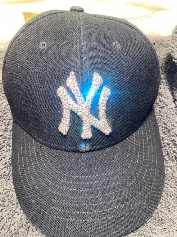 New Era Gray Hat with Crystal Embellishments Custom LA Snapback Hat: Hand-embellished Crystals & Chrome  main image 2