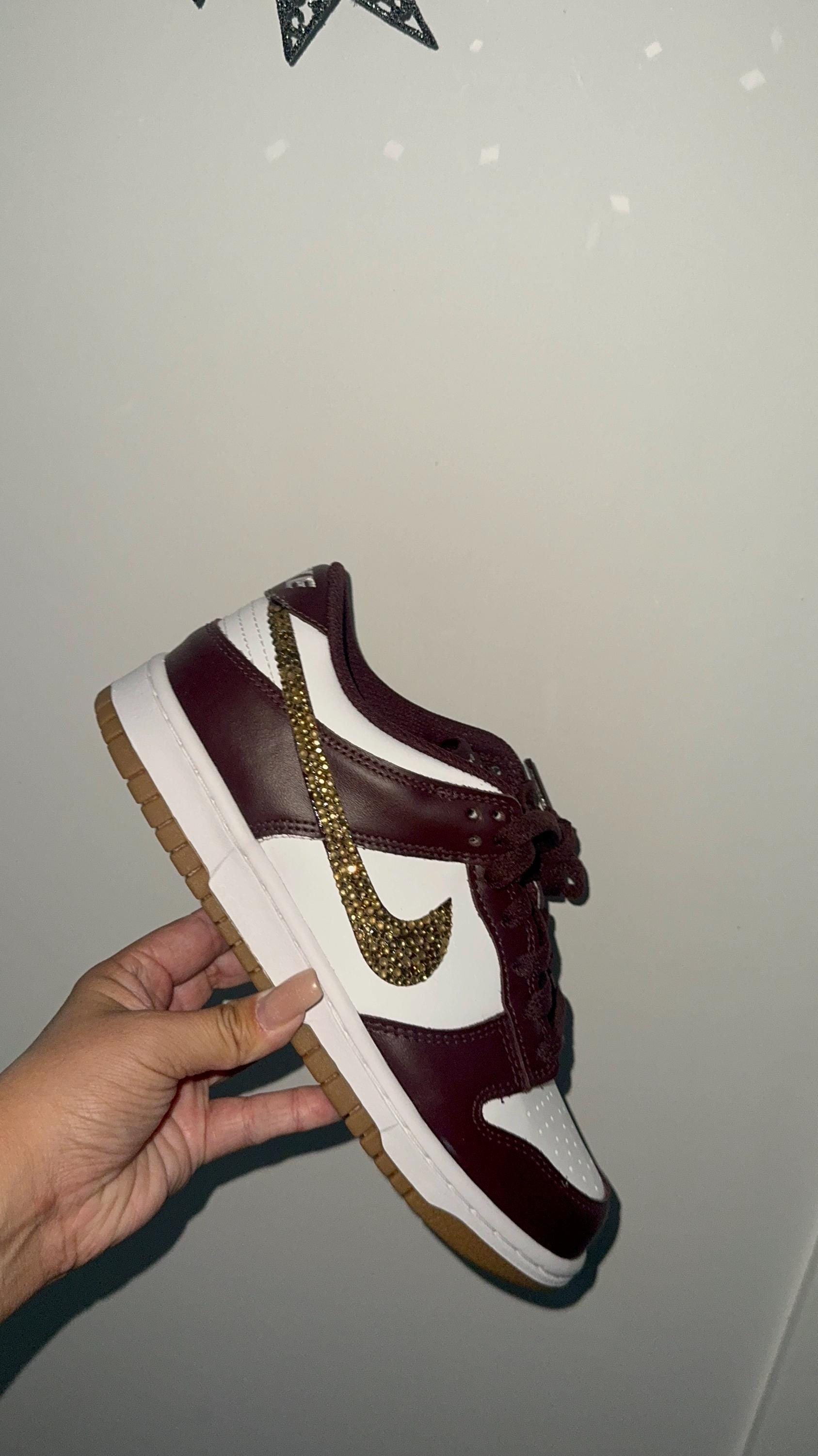 Brown/Gold Crystal Nike Low Dunk