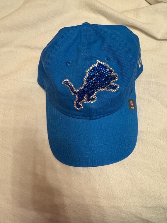 Detroit Lions Black Cap with Blue Lion Logo and Rhinestones Detroit Lions 39THIRTY Black Cap - Vintage Detroit Collection main image 4