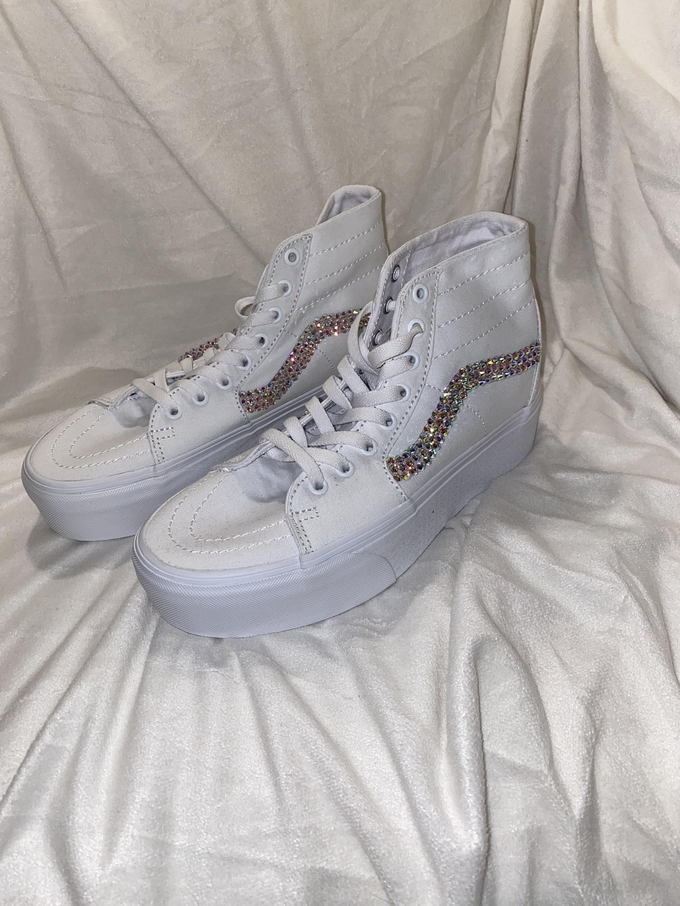 Vans Skool Rhinestone Rhinestone Stripe Canvas Vans - Etsy