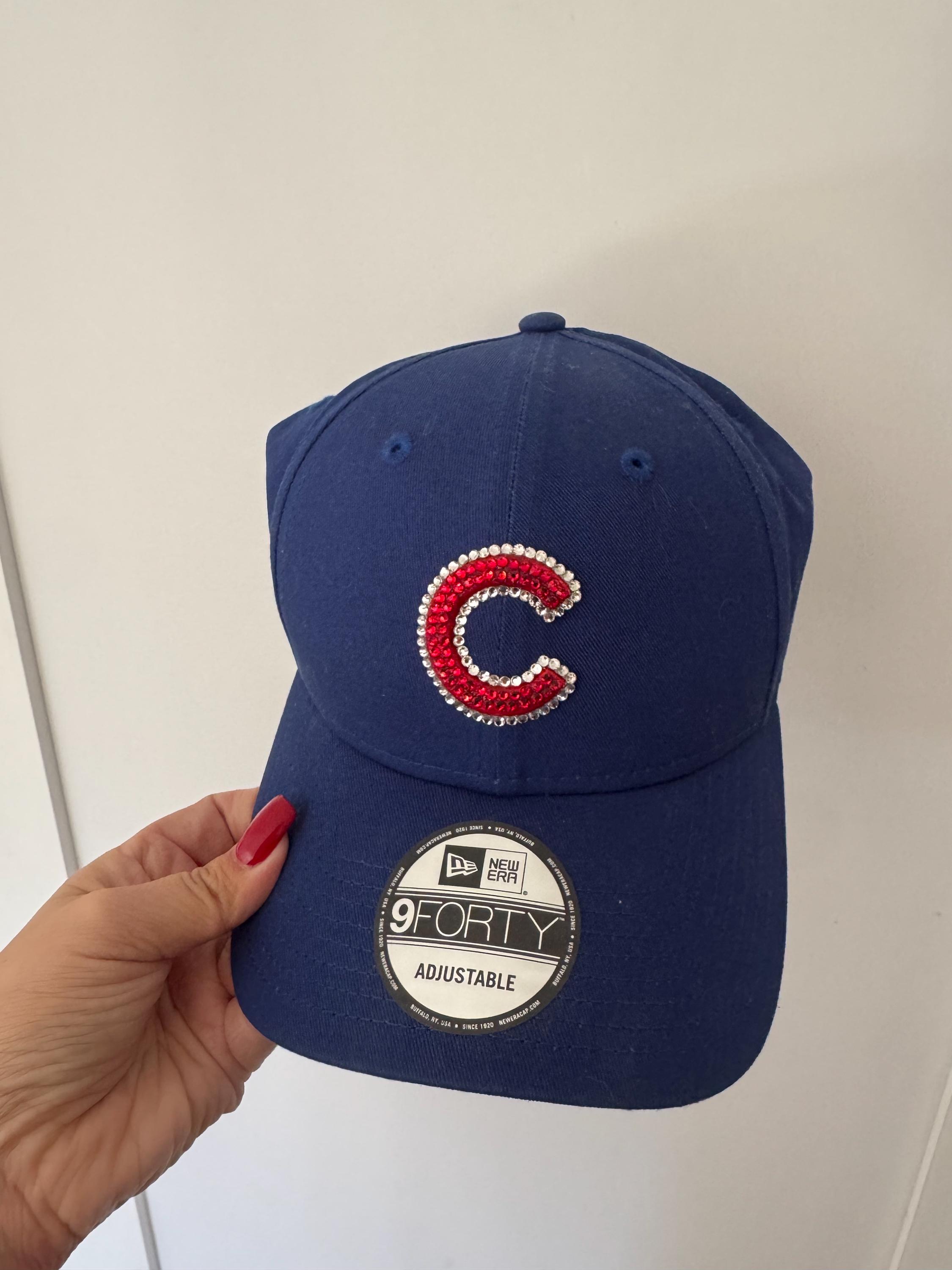 Chicago Cubs Women’s New Era Swarovski Bling Adjustable Hat Cap Brand New New Era Light Royal Chicago Cubs 2025 Fourth of July Golfer  main image 4