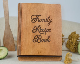 Custom Wooden Recipe Binder Personalized Book Gift For Chef Mom Custom CookBook Grandma Gift