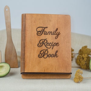 Aangepaste houten receptenmap Gepersonaliseerd boekcadeau voor moeder van de chef-kok Aangepast kookboek oma cadeau