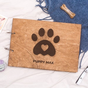 Puppy Birthday Party Journal Polaroid Guest Book Dog Memorial Gift image 1