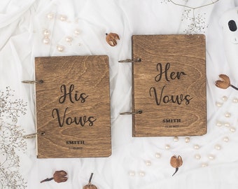 Wedding Vow Books Custom Wooden His and Her Vows