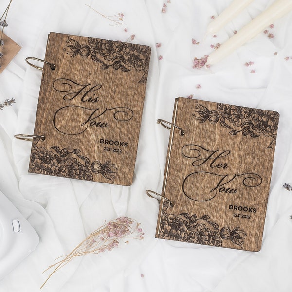 Vow Books Custom Wooden His and Hers Vows