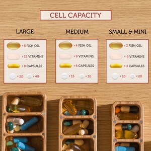 Pill Organizer With Custom Name, Cute 7 Day Pill Box For Purse, Wooden Pill Case And Vitamin Organizer, Mental Health Gifts image 5