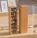 Wooden Pill Box Organizer, Cute 7-Day Pill Box For Purse, Vitamin Or Birth Control Case, Small Pill Container Or Trinket Box product logo