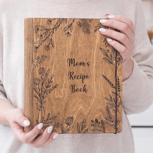 Custom Recipe Book Wooden Cookbook Personalized Recipe Binder Kitchen Recipes Storage image 8