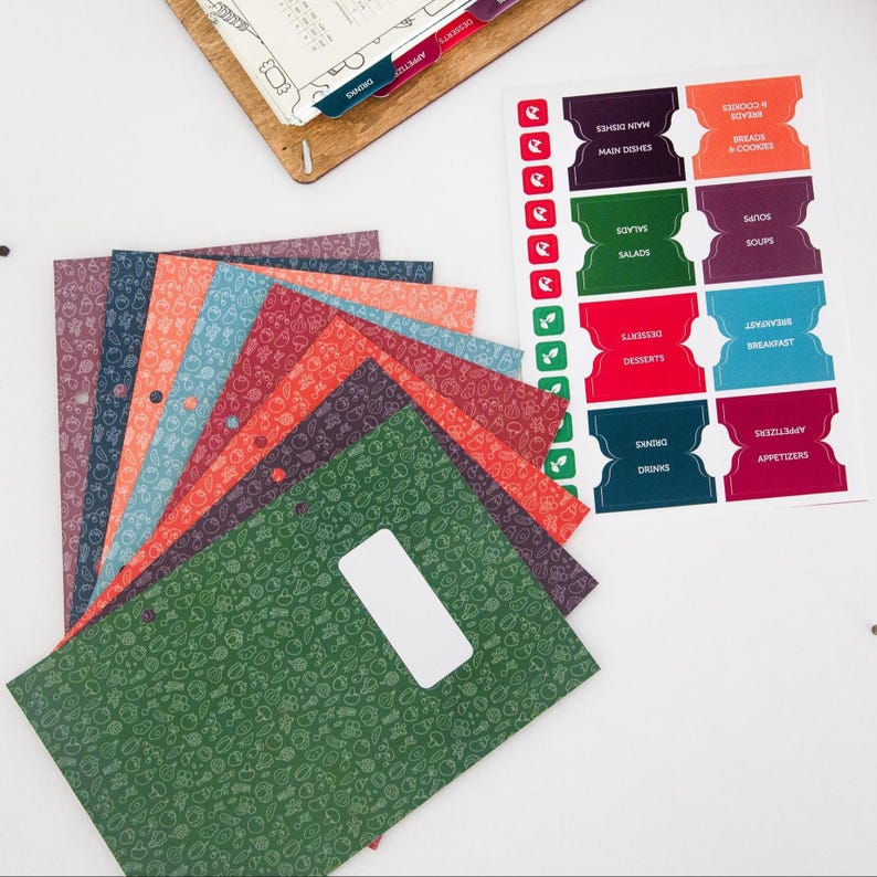 Recipe Binder Dividers With Stickers for Blank Family Recipe Book - Etsy