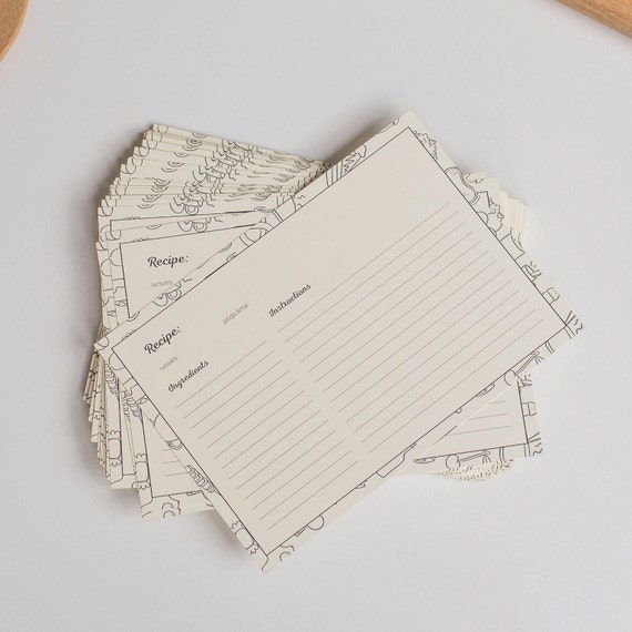 Recipe Cards 4x6 for Recipe Box 350 gsm Paper