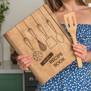 Libro de recetas personalizado para tarjetas de recetas en blanco Carpeta de recetas para regalo del Día de la Madre