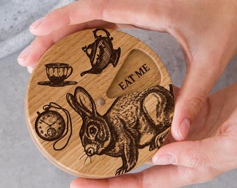 Pill Organizer, Wooden Round Pill Box, Vitamin Case, Birth Control & Medicine Case, 7-Day Supplement Organizer