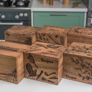 Wooden Recipe Box With Dividers And Recipe Cards 4x6 Gift For Mom From Daughter image 6