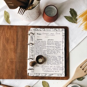 Custom Recipe Book Personalized Blank Wooden Binder image 9