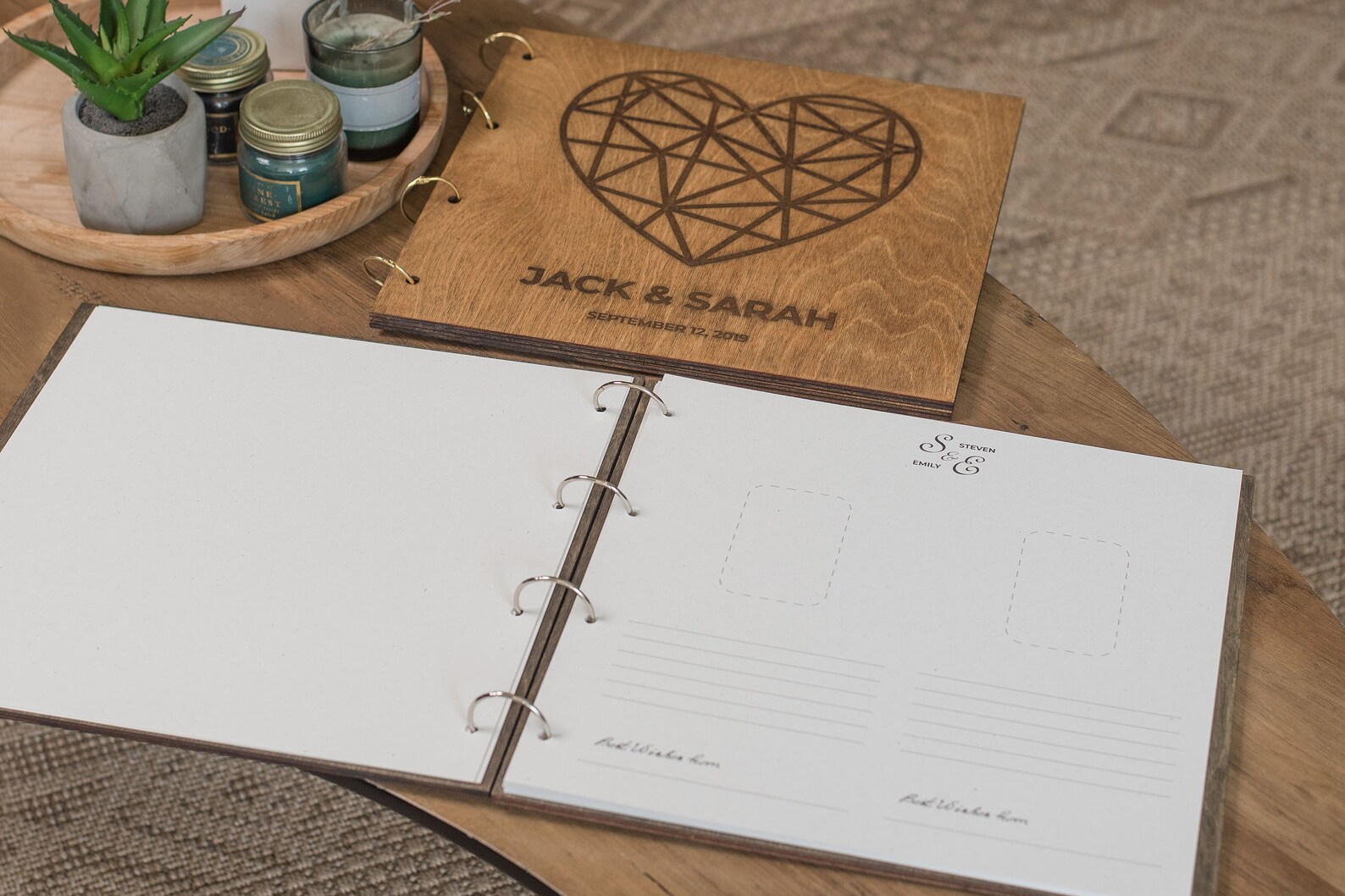 Wooden Polaroid Guest Book Personalized Wedding Photo Album Etsy