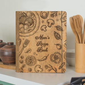 Custom Recipe Book Wooden Cookbook Personalized Recipe Binder Kitchen Recipes Storage image 9