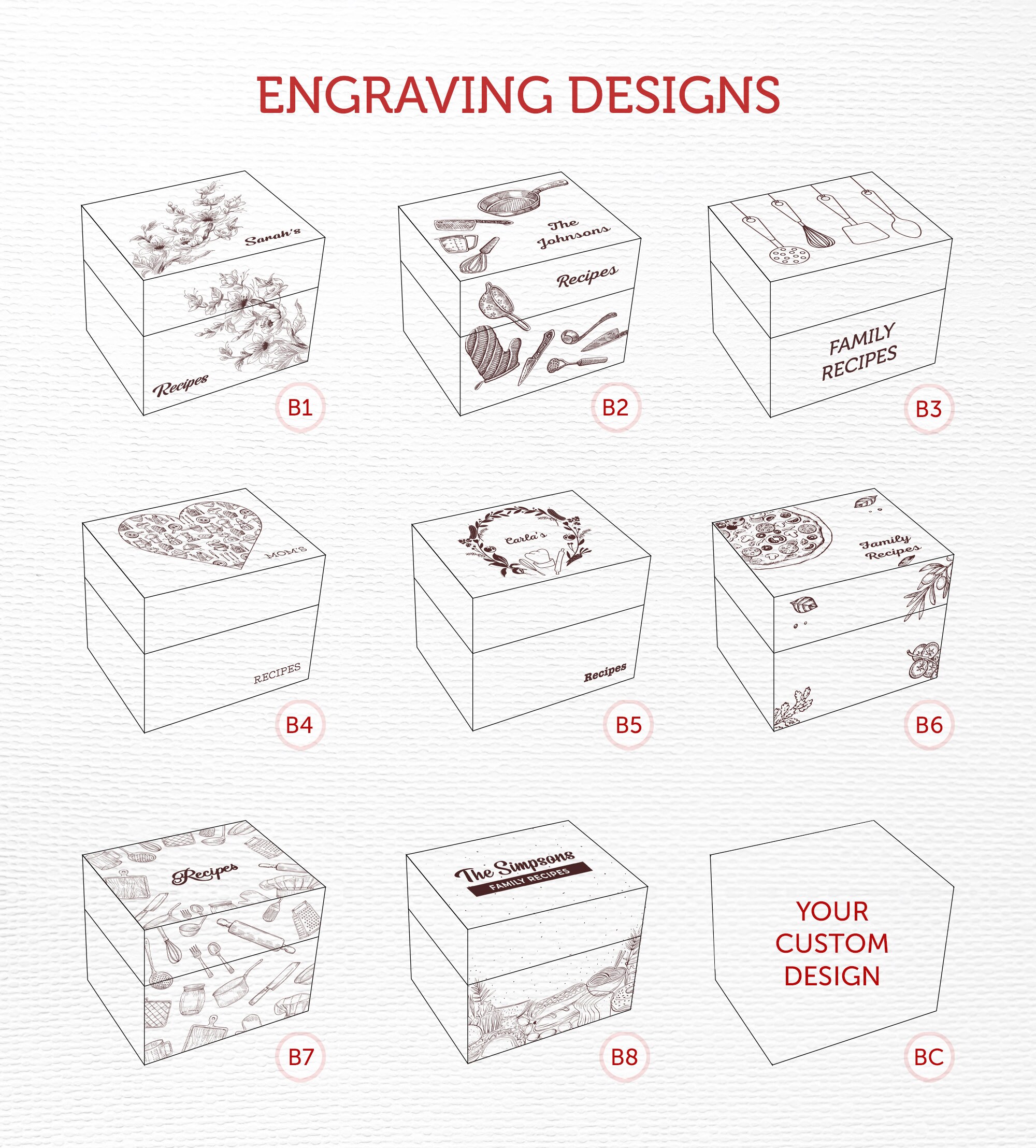 Personalized Wooden Recipe Box With Dividers For Recipe Cards Etsy