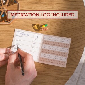 Medication log included with each order.