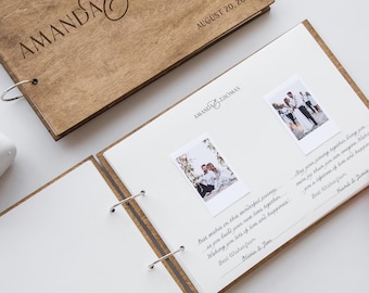 Polaroid Linen Guest Book, Personalized Wedding Instax Photo Album, Engagement Present Wedding Scrapbook Memory Book