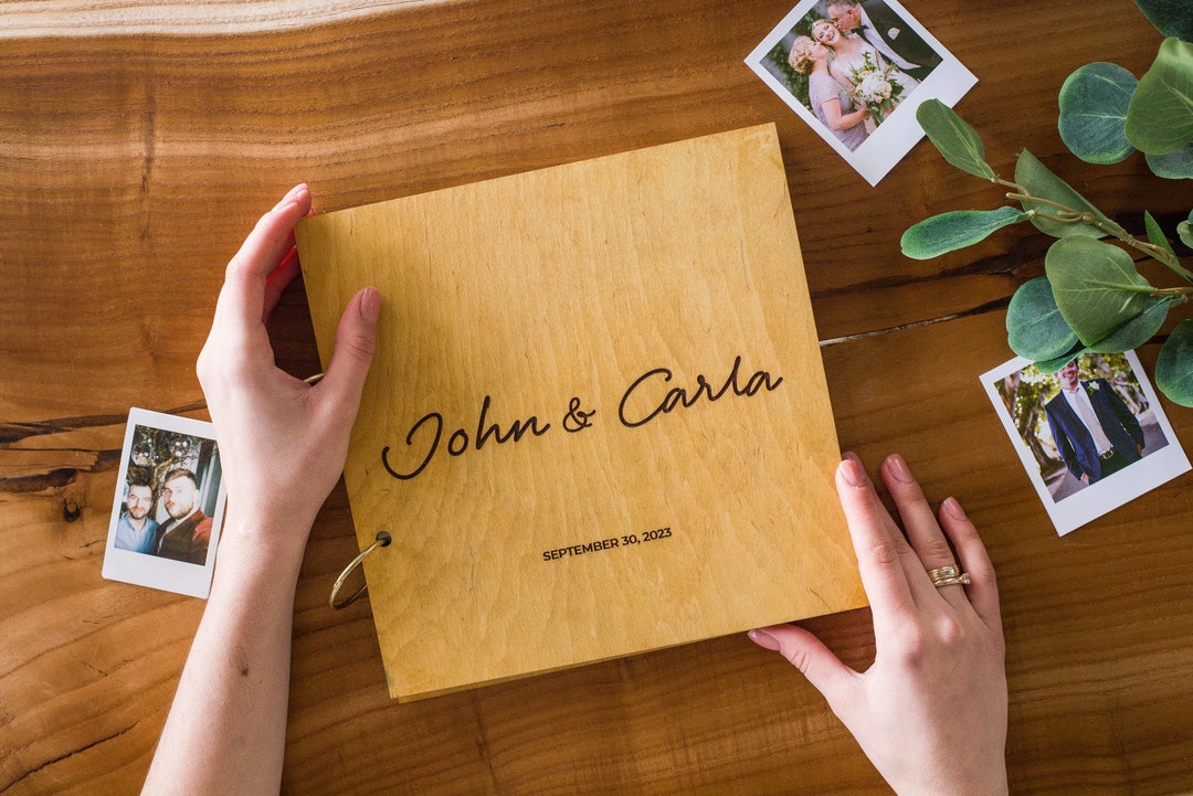 Wooden Custom Guest Book for Polaroid Instax Photo Wedding Album Bridal