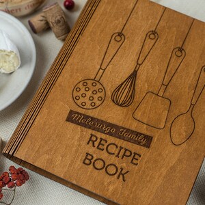 Personalized Recipe Book Wooden Cookbook Blank Recipe Binder Bridal Shower Gift From Daughter For Mom Her Mothers Day image 10