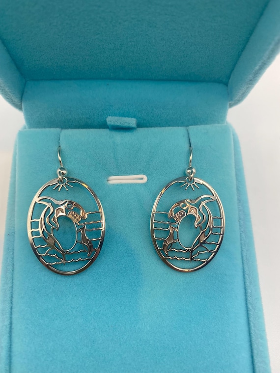 Haida Killer Whale Earrings Inches Long Sterling Silver