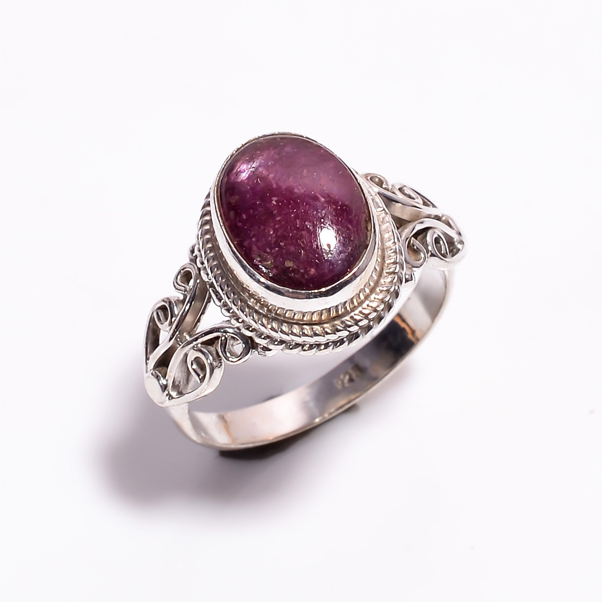 Natural Star Ruby Sterling Silver 925 Solid Silver Ring 925 | Etsy