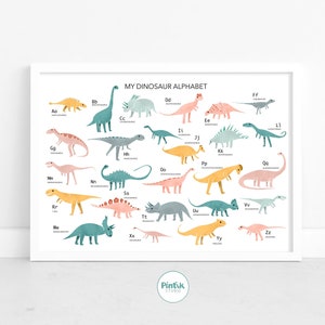 Dinosaur Print ABC Dino Printable Animal Alphabet Print - Etsy