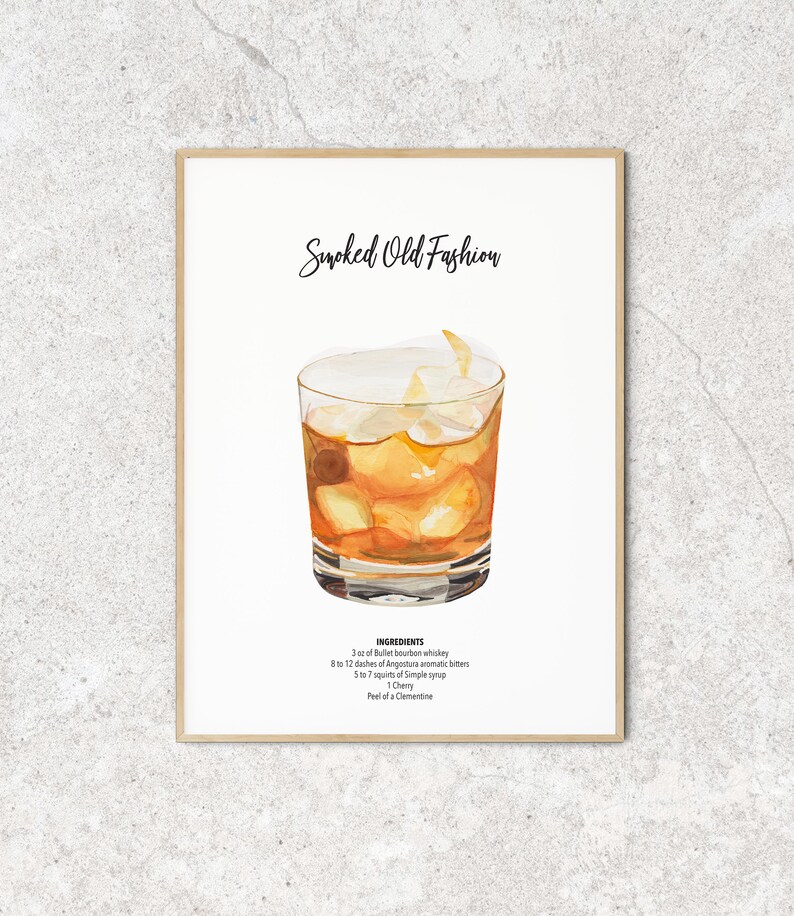 Old Fashioned Signature Drink Digital Print Signature Etsy