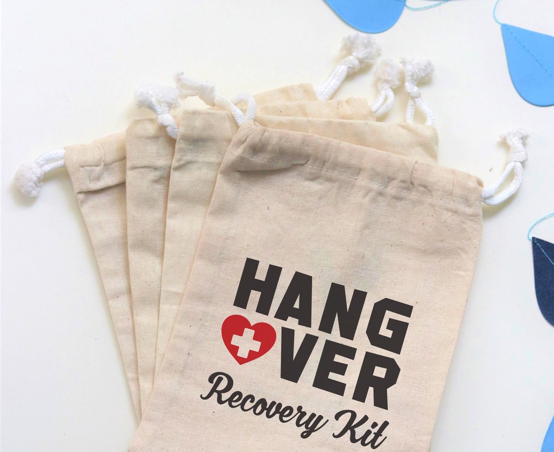 Hangover Kit Bags Emergency Kit Bag Muslin Bag Survival Bag Wedding Favor Bag Bachelorette Party