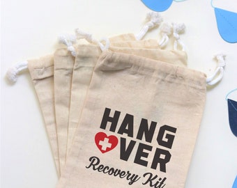 Hangover Kit Bags Emergency Kit Bag Muslin Bag Survival Bag Wedding Favor Bag bachelorette party wedding favors party favor welcome bags