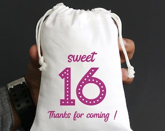 Sweet 16 Party Bags, Candy Bags, Sweet 16 Party, Verjaardagstassen