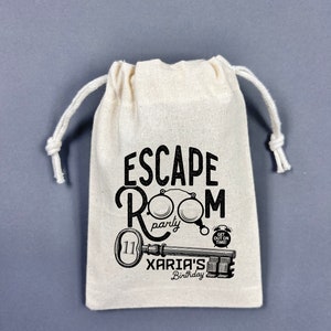 Custom Escape Room Party Bags - Mystery Gift Party Favor Bag - Birthday gift bag - Kids Birthday Party favor - Escape Room Goodie bags