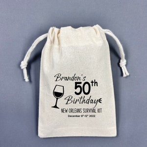 Borsa bomboniere di ritorno 30, 40, 50 ° compleanno, sacchetti bomboniere personalizzate, regalo di ritorno di compleanno