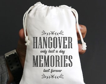 10 Wedding Favors, Bachelorette Party Favor, Hangover Kit, Survival Kit, Birthday Favor Custom - Hangovers Last a Day Memories Last Forever