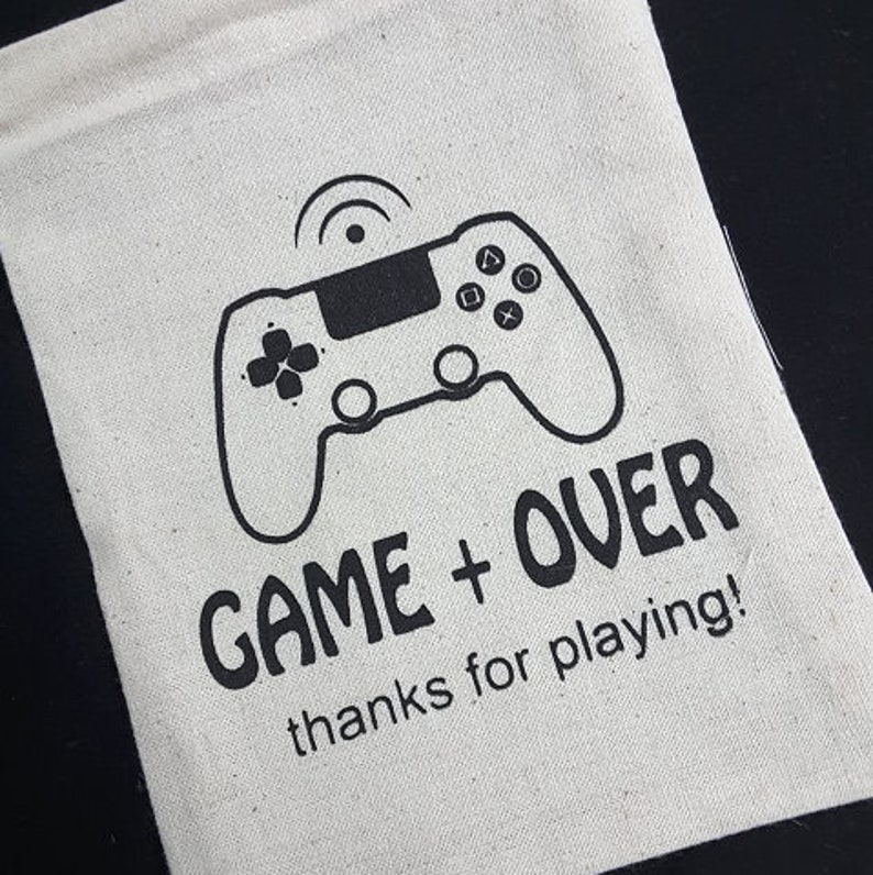 Game OVER BIRTHDAY Thank You Bags With Controller Video Game Etsy