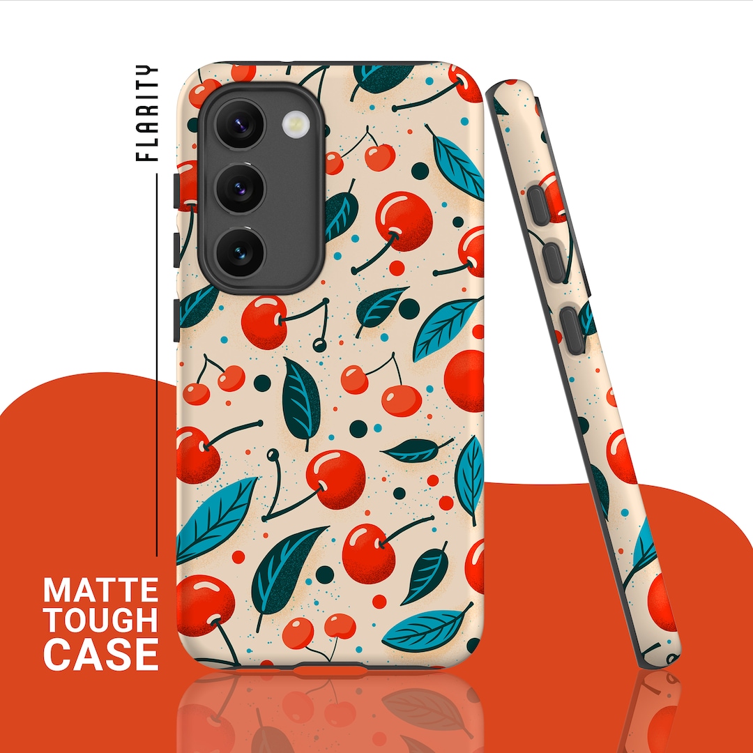 Red Cherry Phone Case Fruit and Berry Art Protective Etsy