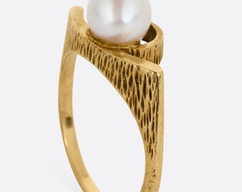Handgefertigter Perlenring, 925 Sterling Silber Ring, Süßwasserperle Ring, Minimalistischer Perlenschmuck, handgemachter Statement Ring, Geschenk für Frauen