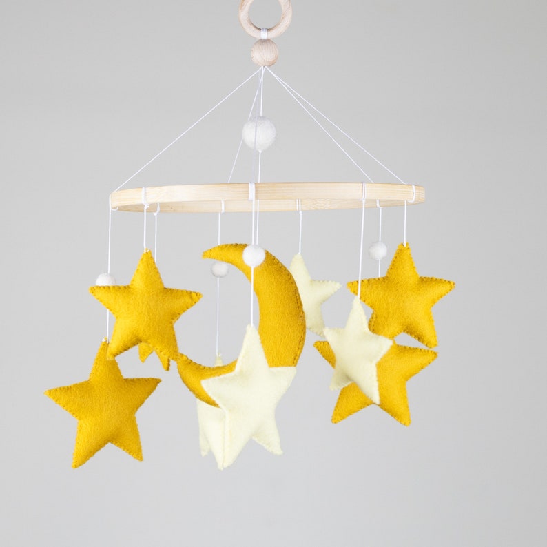 Yellow baby mobile. amazing gift for newborn