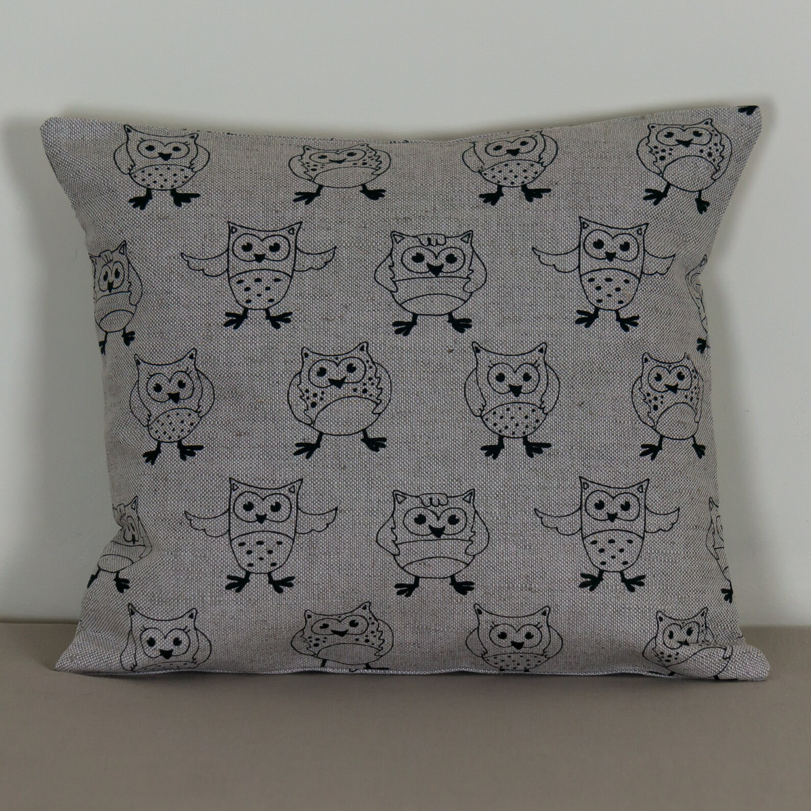 Linen Baby Swing With Owls Pillows Wooden Fabric Swing Etsy