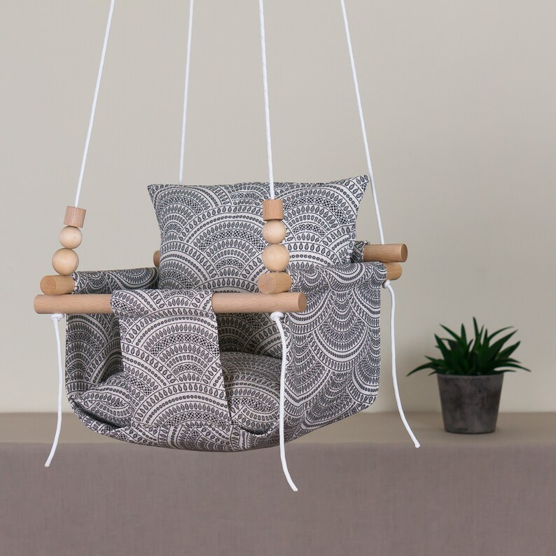 Fabric Baby Swing Handmade Patterned Fabric Indoor Outdoor Etsy