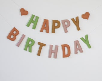 Happy Birthday Felt Garland, Colourful Birthday Banner, Kids Birthday Garland Decor